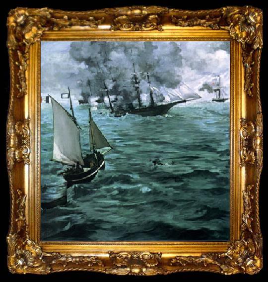 framed  Edouard Manet The Battle of the Kearsarge and the Alabama, ta009-2